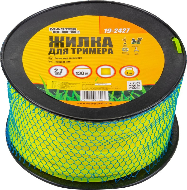 Лісочка для тріммера 2,70 мм*138 м, 1 кг, "квадрат" MASTERTOOL 19-2427