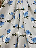 Комплект штор з голубими квітами.Пошитий на тисьму.
2 штори по 1.5м висота 2.7м, фото 3