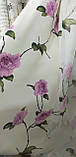 Комплект штор з рожевими квітами.Пошитий на тисьму.
2 штори по 1.5м висота 2.7м, фото 2