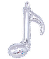 Фольгованиа куля музична нота срібло 42х26 см (Китай)