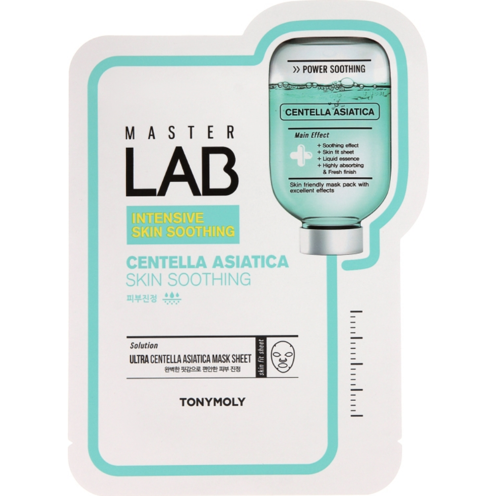 Заспокійлива тканинна маска для обличчя Tony Moly Master Lab Centella Asiatika Skin Soothing Mask Sheet 19 мл, фото 1