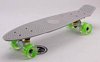 Скейт пенни борд Penny Fish Skateboards 405-12 со светящимися колесами Grey-Green