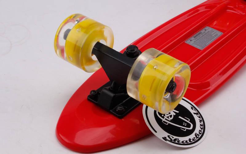 Скейт пенни борд Penny Fish Skateboards 405-12 со светящимися колесами Red-Yellow - фото 3 - id-p1361065547