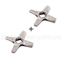 Набір ножів для м'ясорубки ZMMA028X (2 шт.) D=55.5mm s=5mm Отв.=10x10mm NR8 (2-х стор.) Zelmer Zipexpert
