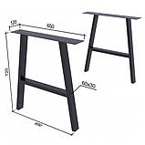 Опора для столу Loft Classic в стилі Лофт 720х650мм Андеграунд, Ніжки для столу лофт, Металеві ніжки лофт, фото 3