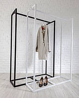 Вішалка рейл Loft Classic в стилі Лофт 1800х1500х400 "Шоурум3", Вішалка з металу 180 см, Вішалка лофт