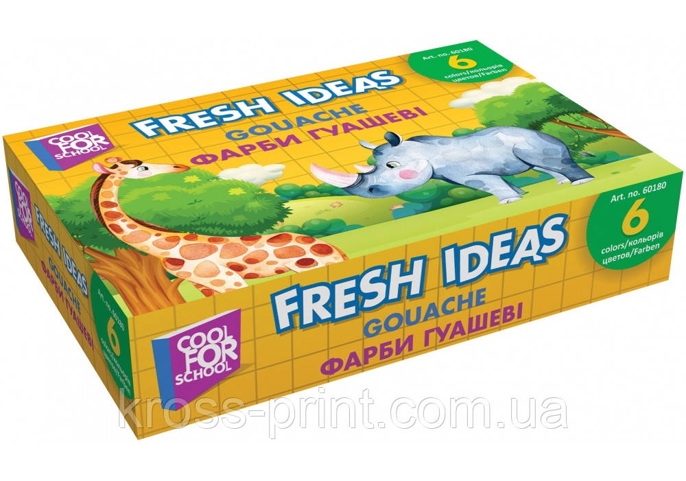 Фарби гуашеві Fresh Ideas, 6 кольорів (по 10 см3)