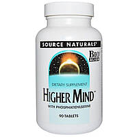 Улучшение Работы Мозга, Higher Mind, Source Naturals, 90 таблеток