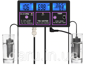 Стаціонарний комбінований монітор РН-217 pH, EC, TDS, Temp, RH- метр для акваріума