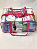Допологова сумка в пологовий будинок прозора рожева Mommy Bag Набір прозорих сумок р. S, M, L, XL з органайзером, фото 9