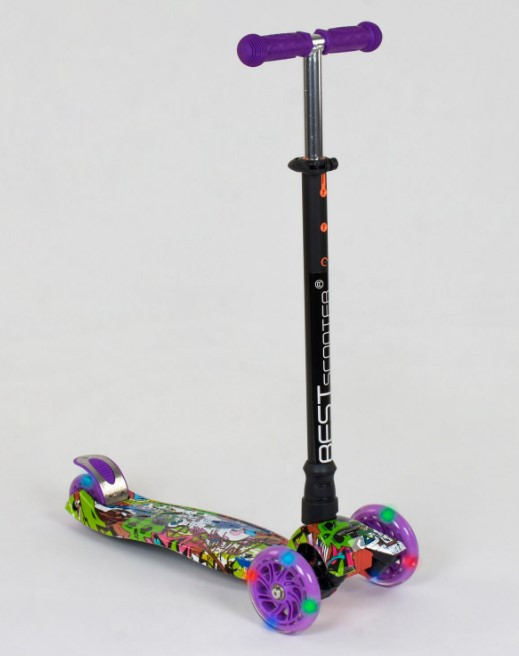 Самокат триколісний дитячий Maxi Best Scooter А 24646 /779-1390 колеса світяться