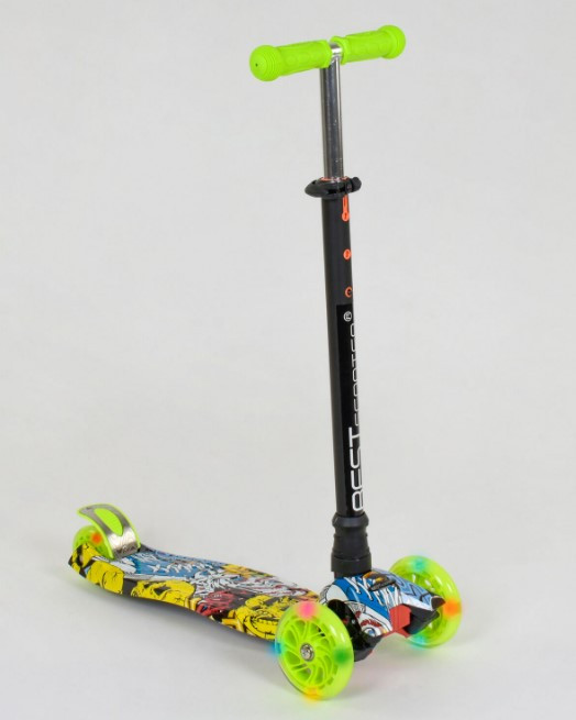 Самокат триколісний дитячий Maxi Best Scooter А 24649 /779-1393 колеса світяться
