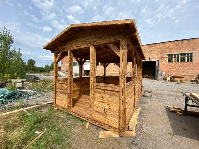 Альтанка брашірованная з термобруса 4.5х3 м від виробника Thermo Outdoor Gazebo 160, фото 1