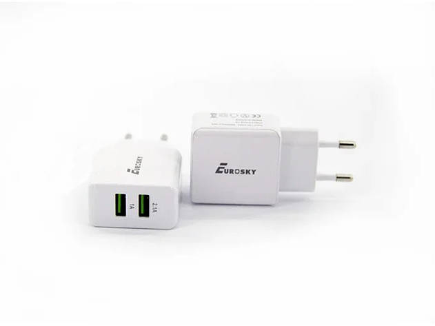 Мережевий адаптер EUROSKY E-POWER 2 USB 2.1 A+1.5 A, фото 2