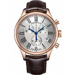Годинник-хронографія наручні чоловічі Aerowatch 79986 RO01 кварцові, з покриттям PVD (колір рожевого золота)