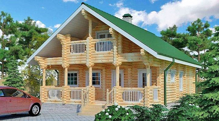 Будинок з оциліндрованої колоди 11х10 м