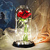 Велика троянда в колбі 20см з LED підсвічуванням / Квітка в колбі + Кулон I Love you з проекцією різними мовами, фото 9
