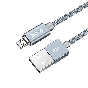 USB кабель магнитный  Hoco  U40A 1m Micro серый, фото 2