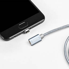 USB кабель магнитный Hoco U40A 1m Micro серый, фото 2