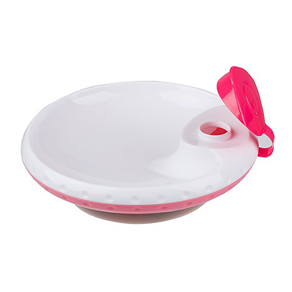 Мисочка з присоскою та підігрівачем їжі рожева BabyOno (5901435410233)