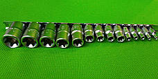 Набір головок TORX 1/4"-1/2" E4-E24 14ед.(зірка Давида) TOPTUL GAAR1402, фото 5