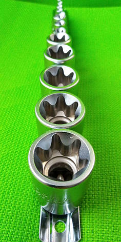 Набір головок TORX 1/4"-1/2" E4-E24 14ед.(зірка Давида) TOPTUL GAAR1402, фото 1