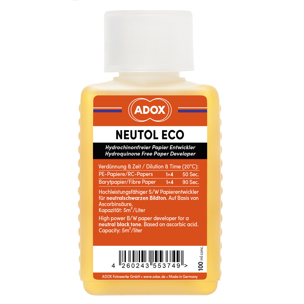 Проявник ADOX Neutol Eco 100 ml Concentrate для чорно - білої фотопаперу.