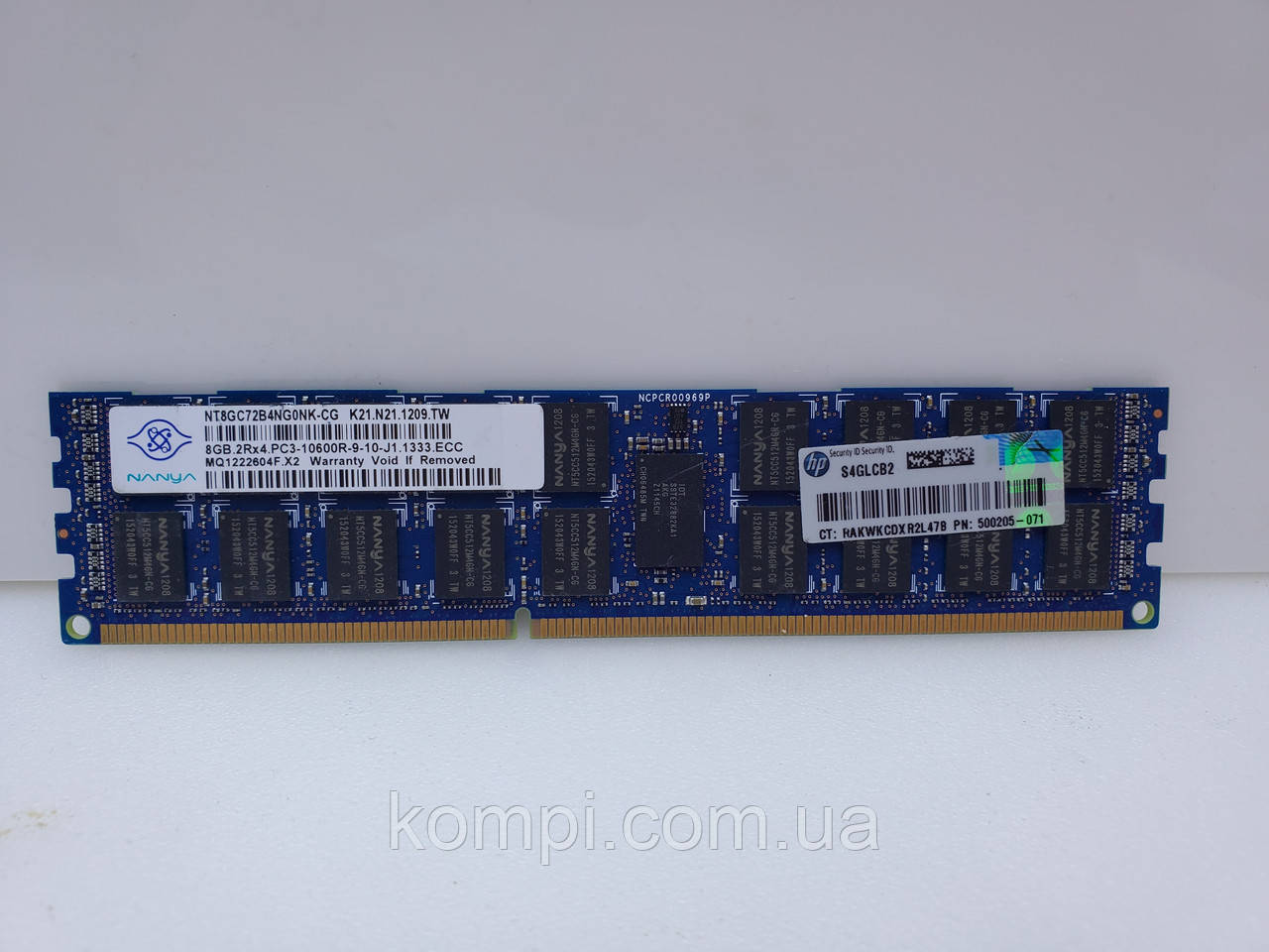 Оперативная память Nanya 8Gb DDR3 1333Mhz  PC3L-10600R ECC REG для Серверов