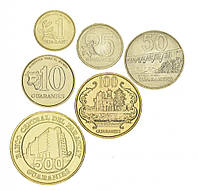 Парагвай набор из 6 монет 1990-2002 UNC 1, 5, 10, 50, 100, 500 гуарани