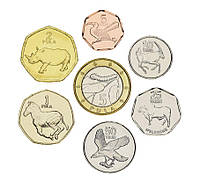 Ботсвана набір з 7 монет 2001-2009 UNC 5, 10, 25, 50 тхебе, 1, 2, 5 пулу