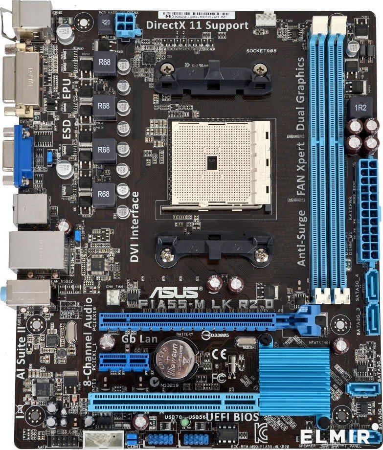 НАДІЙНА Плата AMD під Socket FM1 ASUS F1A55-M LK R2.0 на DDR3 sFM1 з ГАРАНТІЄЮ