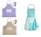 Фартух, фартух для рушників жіночий у горошок. Подарунок мамі, жінці, бабусі/Вишивка на замовлення., фото 5