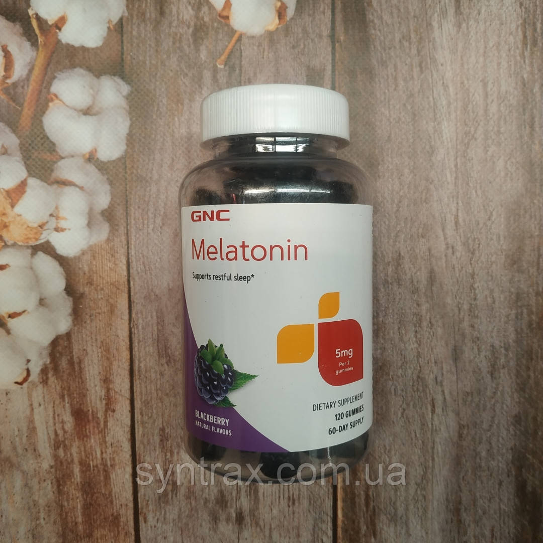 GNC Melatonin 5 mg 120 gummies, мелатонін