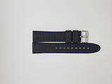 Чорний силіконовий ремінець для годинника з синьою рядком 20 розмір, фото 3