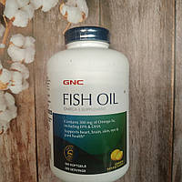 GNC Fish Oil omega 3 360 caps Lemon Flavor, омега 3 риб'ячий жир