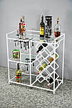 Барний стелаж для пляшок білий, фото 2