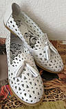 Versace ! Стильні жіночі білі літні шкіряні балетки туфельки в стилі Версаче натуральна шкіра, фото 4