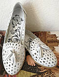 Versace ! Стильні жіночі білі літні шкіряні балетки туфельки в стилі Версаче натуральна шкіра, фото 5