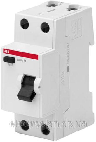 Пристрій захисного відключення ABB Basic M 63А 2P 300мА BMF43263
