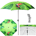 Зонт пляжний, садовий d2м MH-3371 Великий пляжний парасольку з нахилом Монстера, фото 3