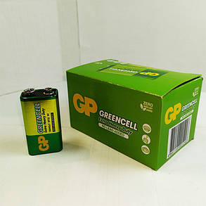 Батарейка крона GP Greencell 1604GLF 6F22 9V (Сольова), фото 3