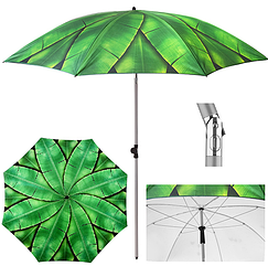 Зонт пляжний, садовий d2м MH-3371 Великий пляжний парасольку з нахилом Бананові листя