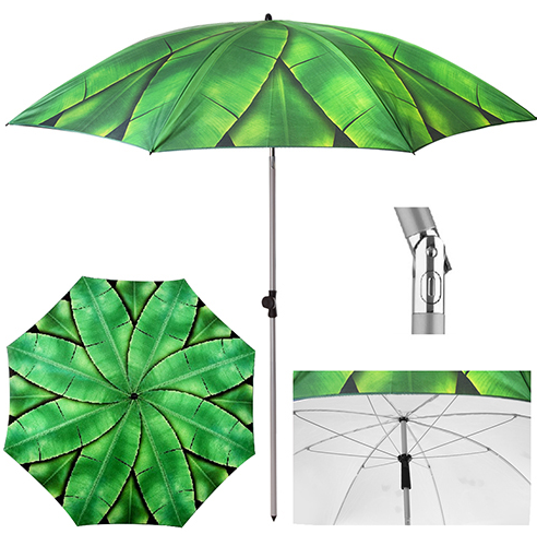 Зонт пляжний, садовий d2м MH-3371 Великий пляжний парасольку з нахилом Бананові листя