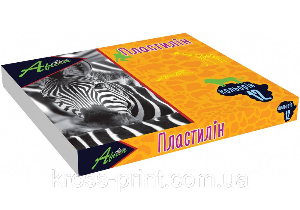 Пластилін "Africa", 12 кольорів, 240 г, картон