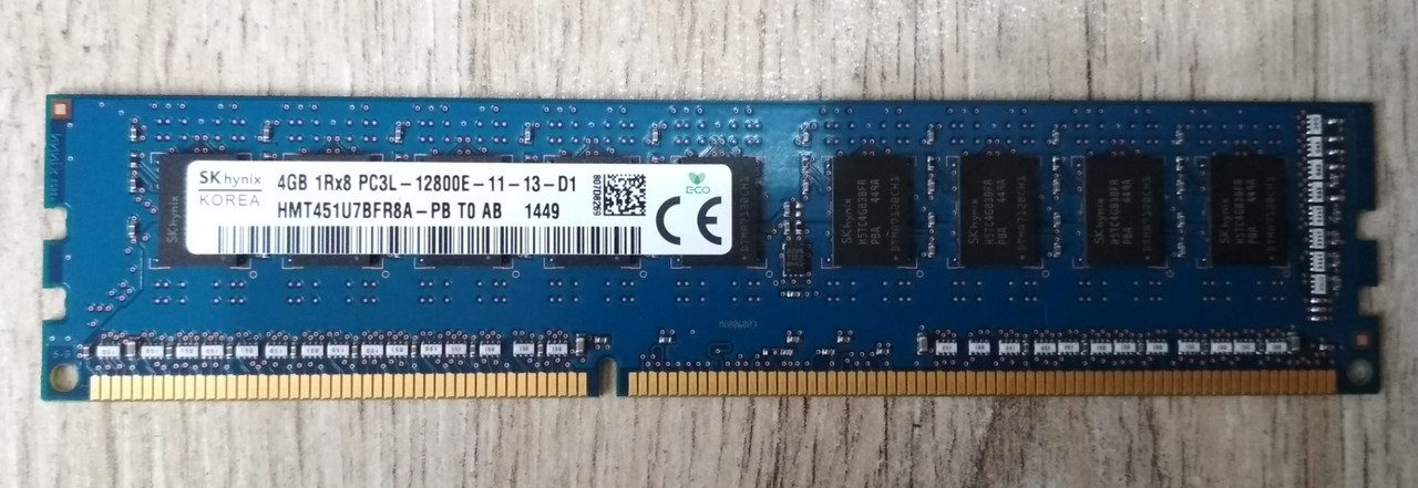 4GB DDR3L 1600MHz Hynix PC3L 12800E 1Rx8 RAM ECC Оперативна пам'ять, фото 1