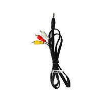 Кабель 3RCA - 3.5 miniJack (длинный) 1м.