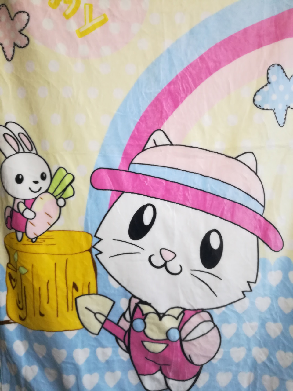 Плед у ліжечко "Котик із зайчиком" мікрофібра, фото 1