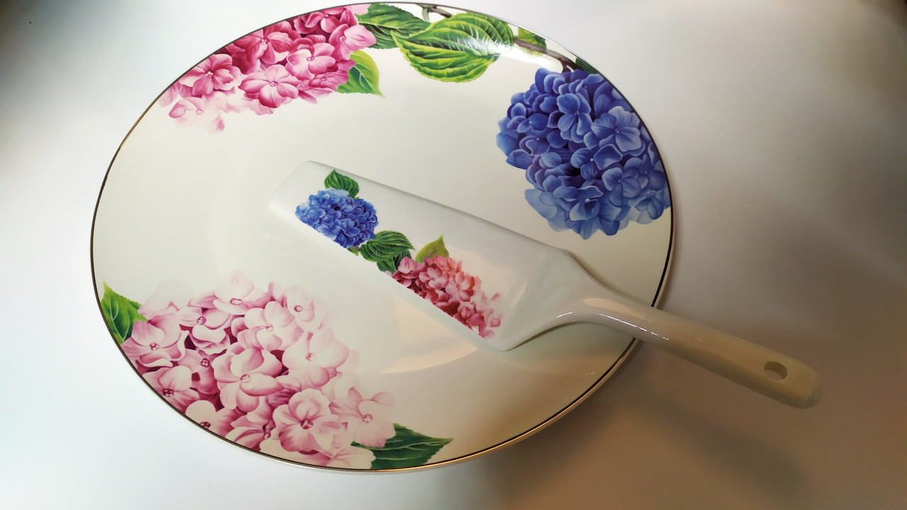 Блюдо для торта Hortensie Color з лопаткою 26.5 см A05140-S3-01 Astera