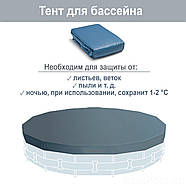 Каркасний круглий басейн (488 x 122 см, 19156 л) Intex 26326 NP Сірий (повна комплектація), фото 9