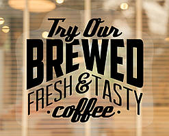 Наклейки для кав'ярні магазину та кафе на прозорому тлі